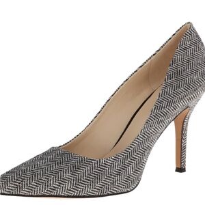 ANN TAYLOR Elegant Black and White Herringbone Women's Pumps